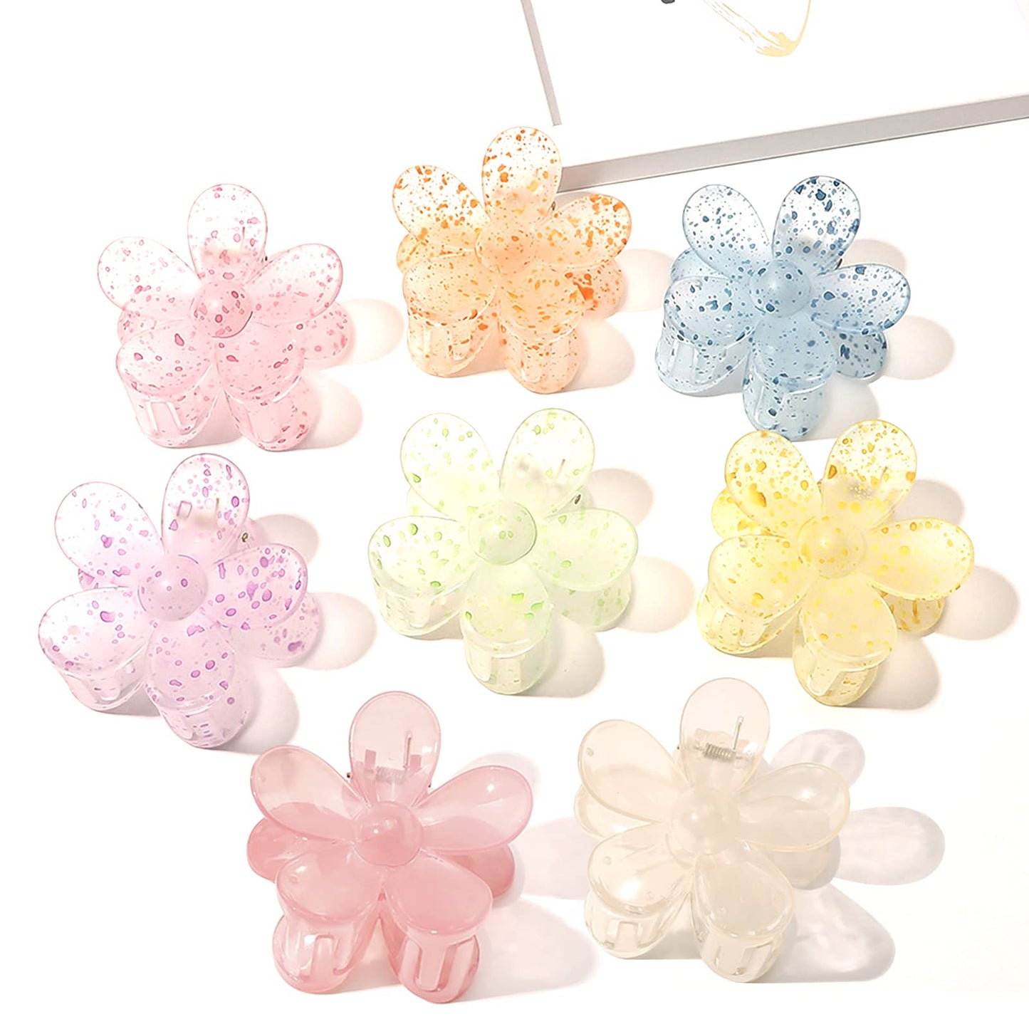 Flower Hair Claw Clips 8PCS Cute Hair Clip Big Daisy Hair Clips Strong Hold Jaw Clip Barrettes Large Hair Clamps Thin Hair Accessories Thick Hair