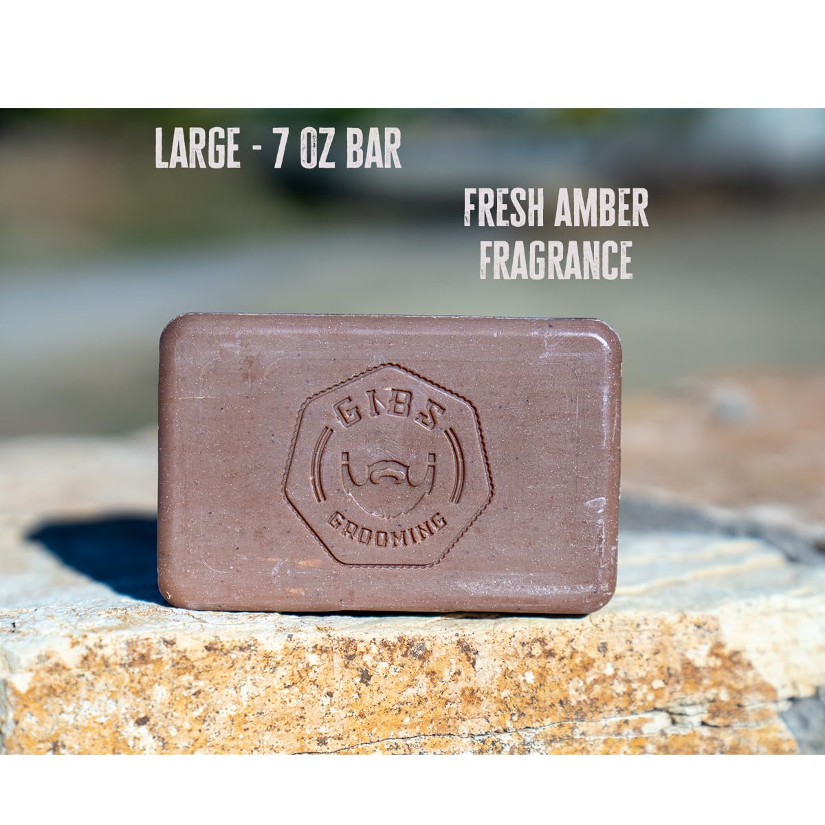 GIBS Amber, Exfoliating, Long-Lasting, Woodsy, 7oz Bar Soap Beauty & Personal Care GIBS