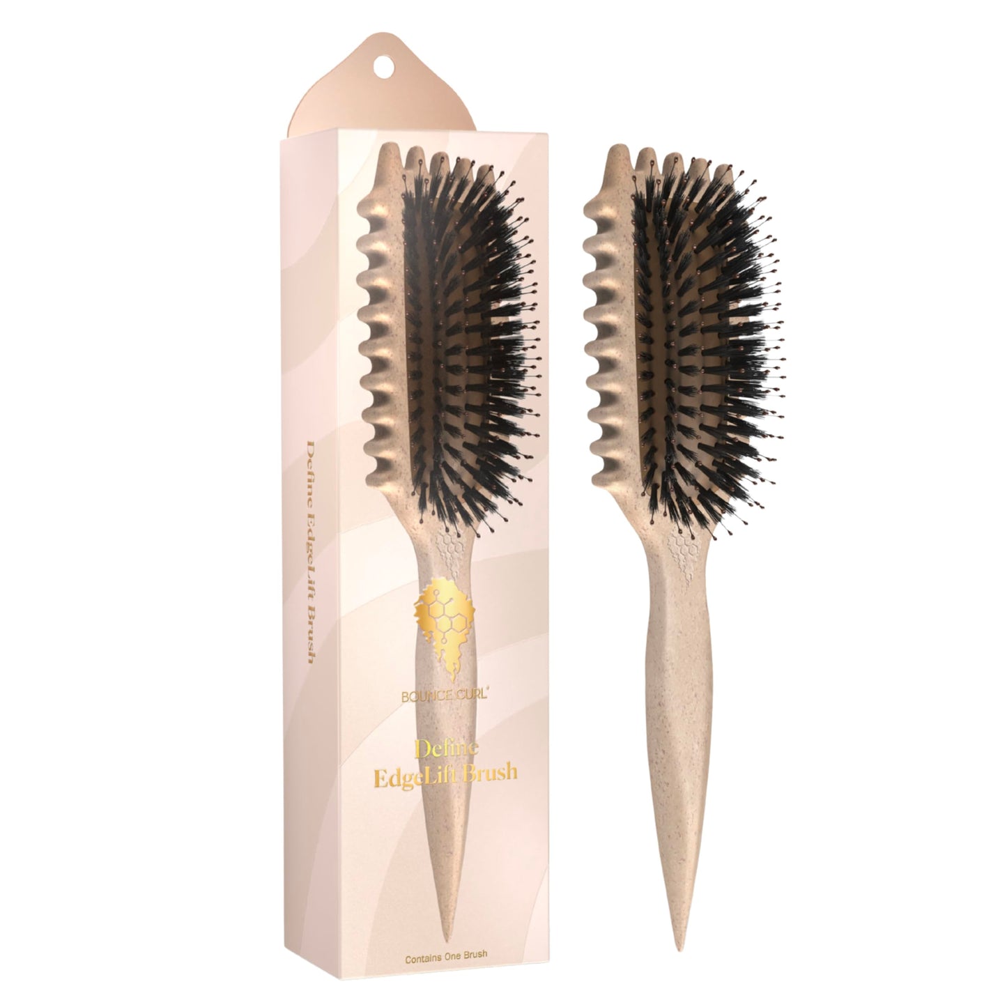 Bounce Curl Define EdgeLift Brush, 5-in-1 Tool for Effortlessly Defined Curls, Waves & Coils, Reduces Frizz - Tan Beauty and Personal Care Bounce Curl