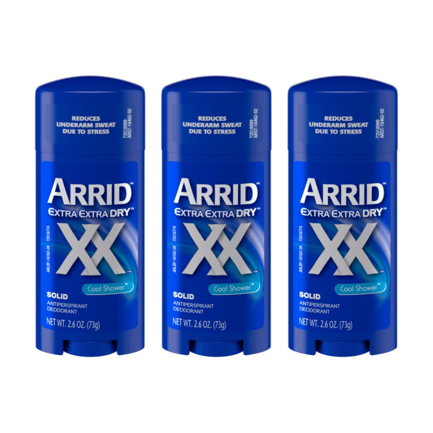 Arrid XX Extra Extra Dry Solid Antiperspirant Deodorant, Cool Shower, 2.6 oz. (pack of 3)