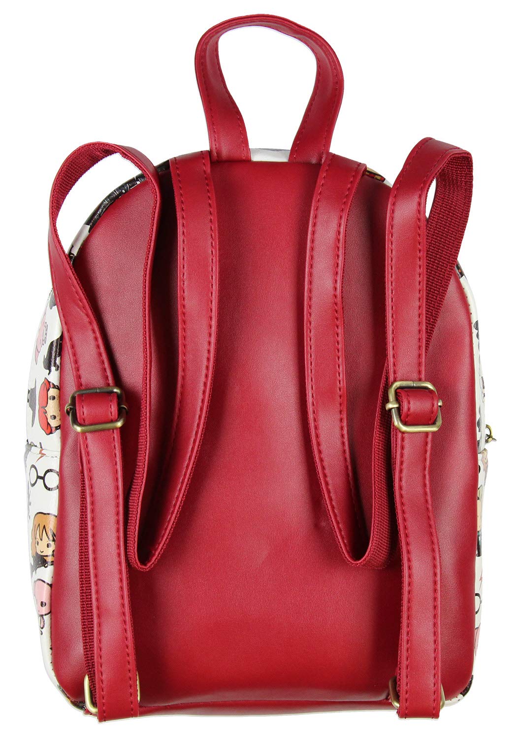 Bioworld Harry Potter Allover Chibi Character Pattern Faux Leather Tote Bag Mini Backpack