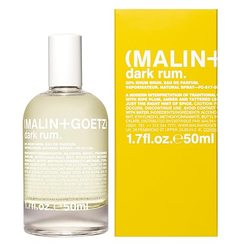 MALIN+GOETZ Dark Rum Eau de Parfum, 1.7 Fl. Oz. | Men & Women's Fragrance | Warm, Spicy Rum with Plum, Leather & Amber | Refreshing & Long-Lasting |