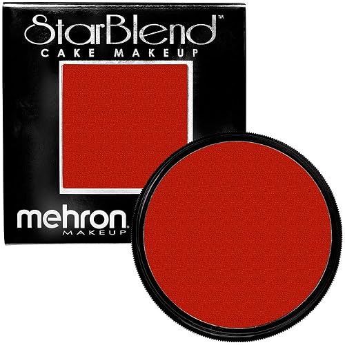 Mehron Makeup StarBlend Cake Makeup | Wet/Dry Pressed Powder | Powder Foundation | Red Face Paint & Body Paint 2 oz (56g) | Made in the USA
