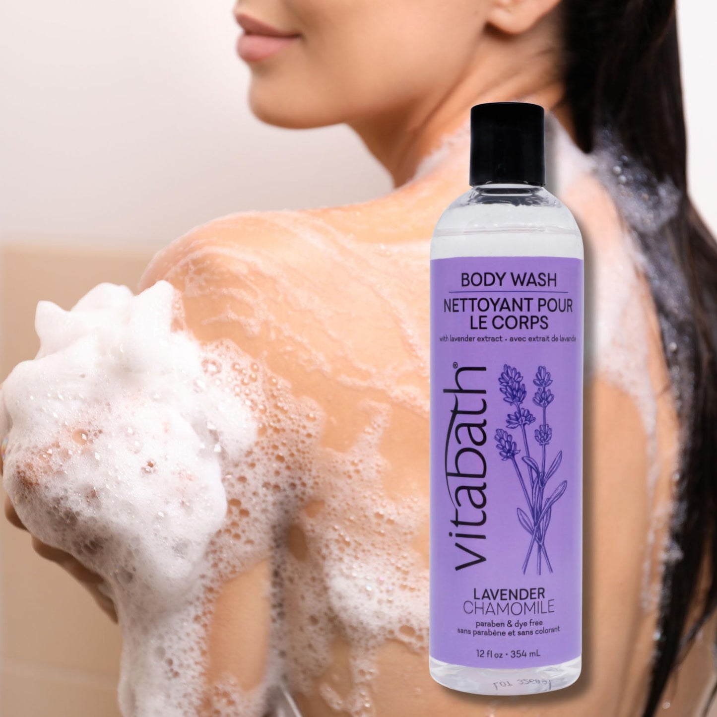 Vitabath Lavender & Chamomile Body Wash Moisturizing Bath & Shower Cleanser & Skincare Radiant Detox & Restore Nourishing Body Polish - Cruelty-Free