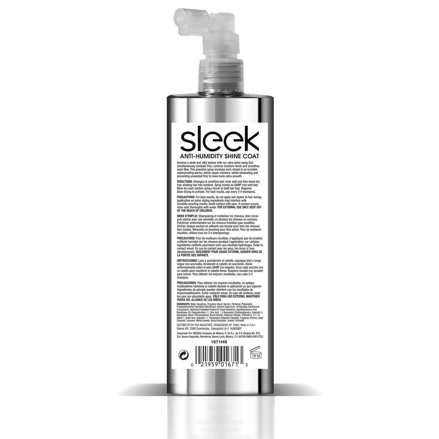 Hair Chemist SLEEK Anti Humidity Shine Coat 8 oz. (Pack of 2)