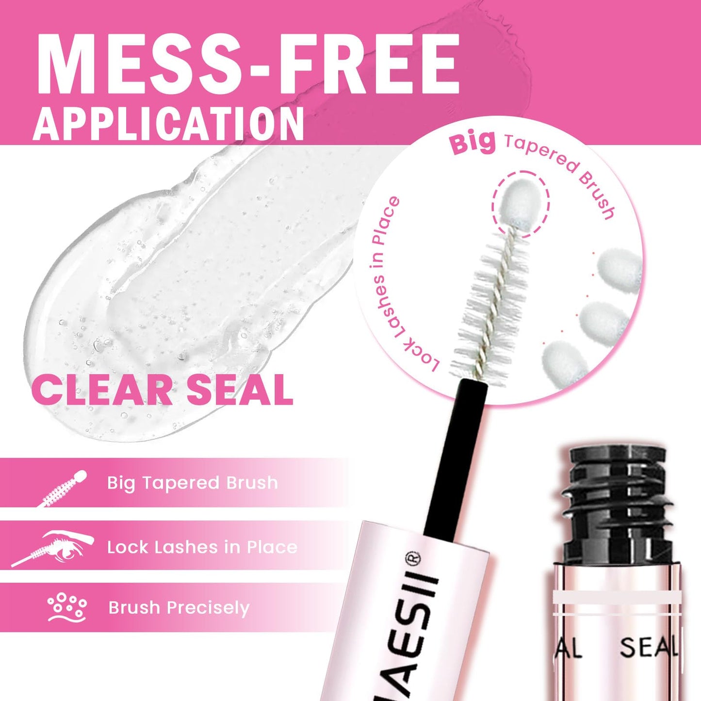 LA MAESII Lash Cluster Glue, Lash Bond and Seal for Eyelash Clusters, 10ml Bond and Seal, Waterproof, 2-in-1 Home Use, Strong Hold for 72H Beauty and Personal Care La Maesii