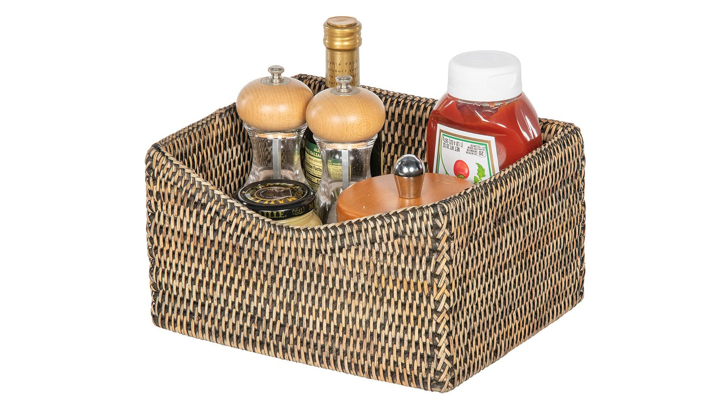 KOUBOO La Jolla Organizing & Shelf Basket, Black-Wash