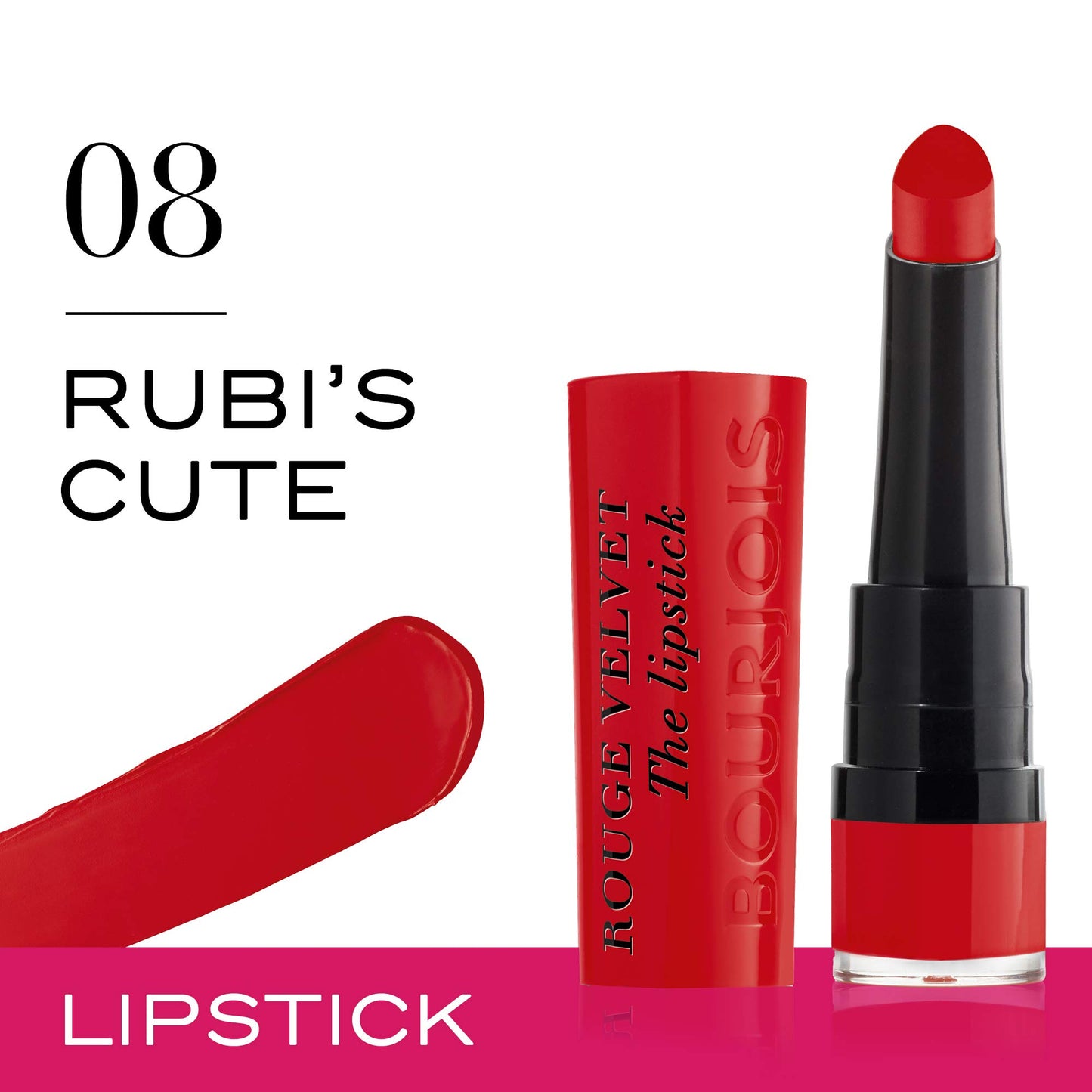 Bourjois Paris Rouge Velvet Lipstick 2.4g - 08 Rubi's Cute