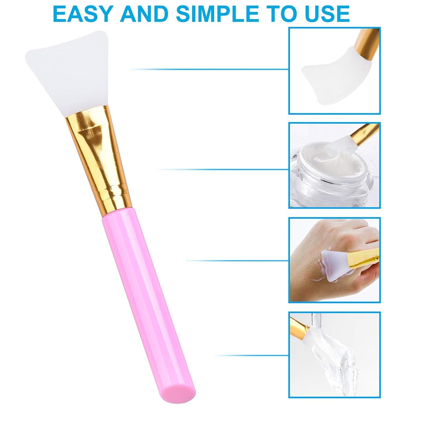 3 PCS Premium Silicone Face Mask Brush, AULLUA Mask Beauty Tool, Soft Silicone Facial Mud Mask Applicator Brush, Hairless Moisturizers, Body Lotion