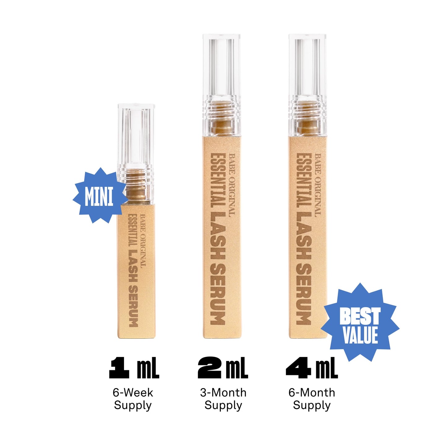 Babe Original Lash Serum - Fuller & Longer Looking Eyelashes, Lash Enhancing Serum, for Natural Lashes and Lash Extensions, 1mL, Starter Supply Beauty and Personal Care BABE ORIGINAL