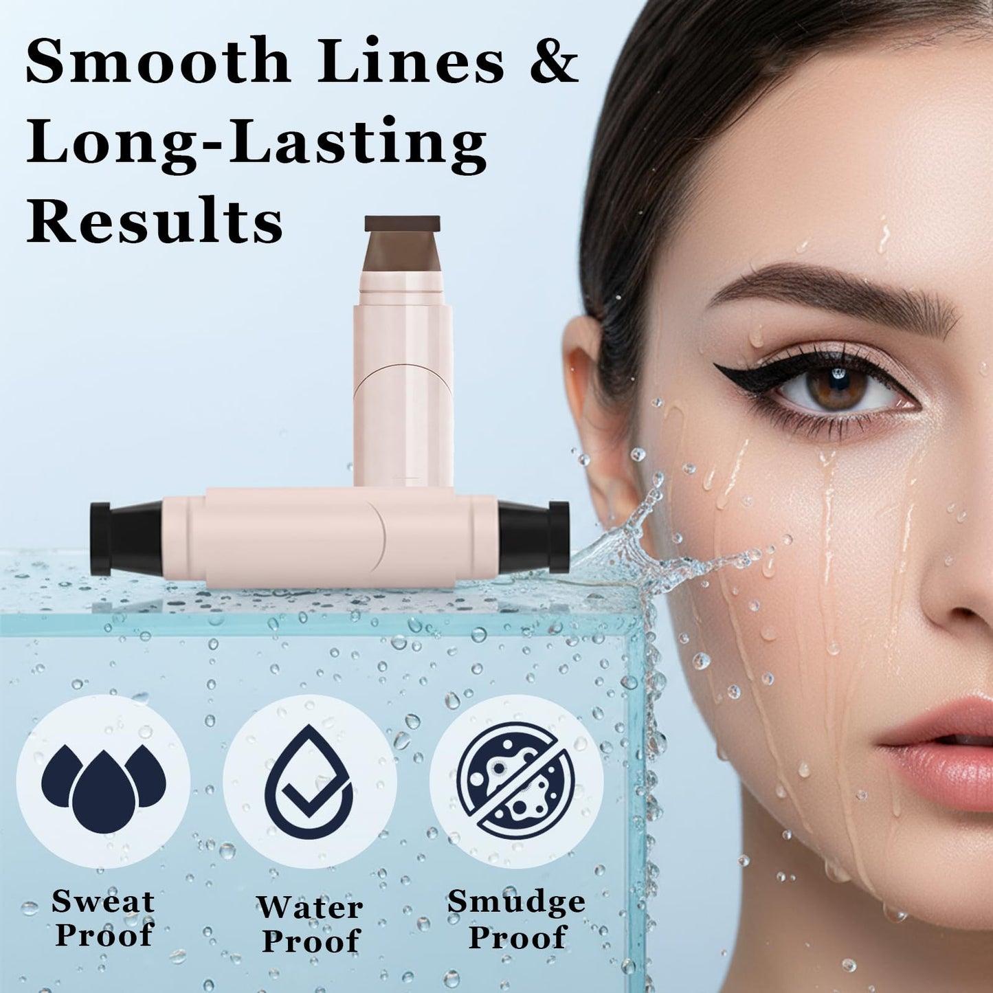 Charunee Winged Eyeliner Stamp Foldable Eye Liner Stamp, 2pc Gel Eyeliner Pencil Set Waterpoof Dual Ended Eye Stamp for Beginners,Easily Draw…