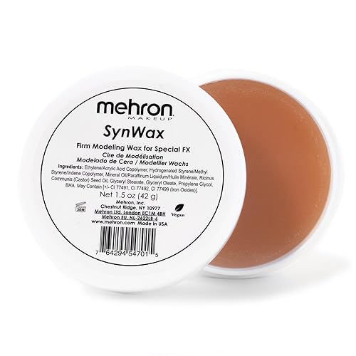 Mehron Makeup SynWax | Firm Modeling Wax for Special FX | Scar Wax SFX Makeup For Fake Scars, Fake Wounds, & Halloween Effects 1.5 oz (42 g)