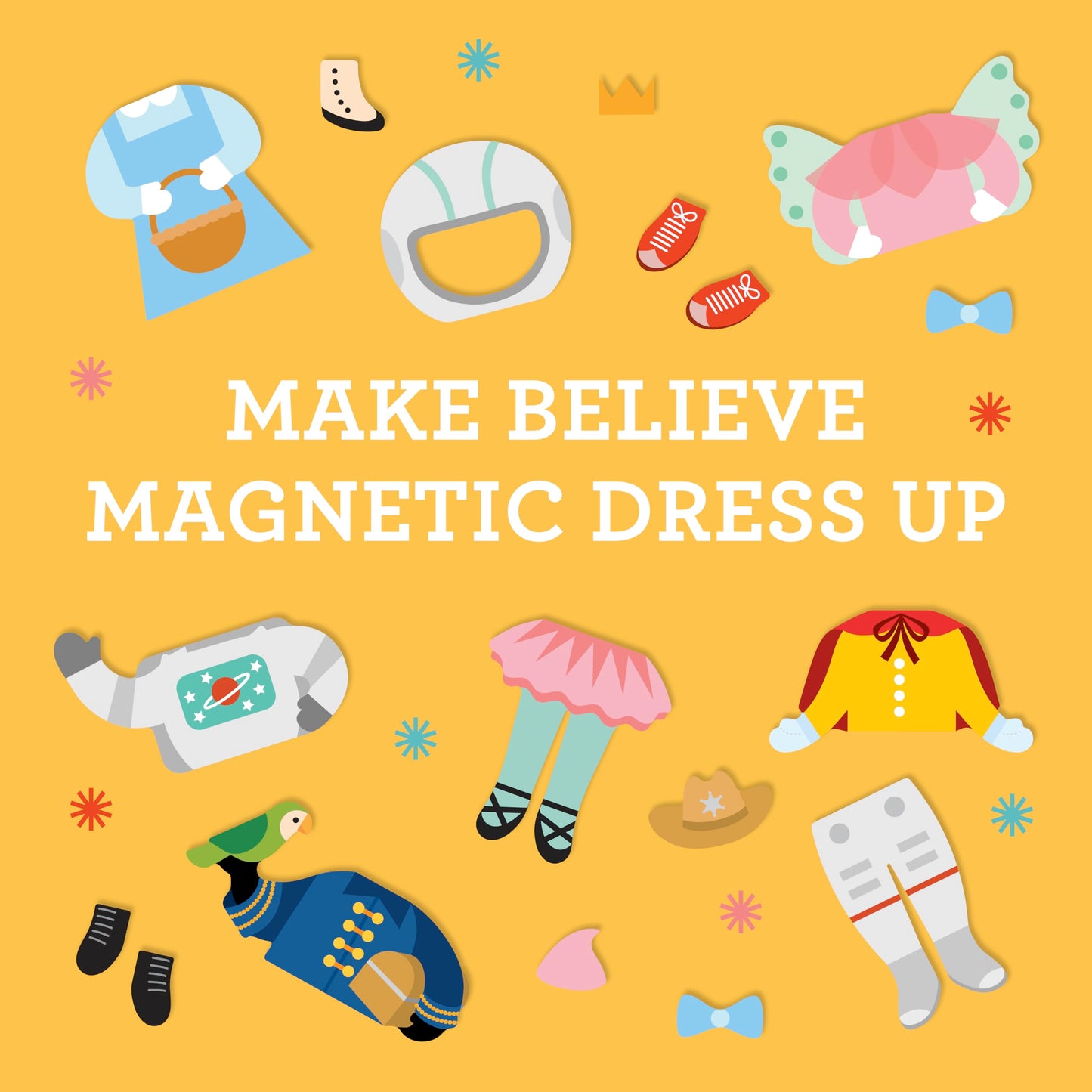 Petit Collage Magnetic Dress Up, Make-Believe Animal Costumes - Game Board with Mix and Match Pieces, Ideal for Ages 3+ - Includes 2 Dolls and 35…