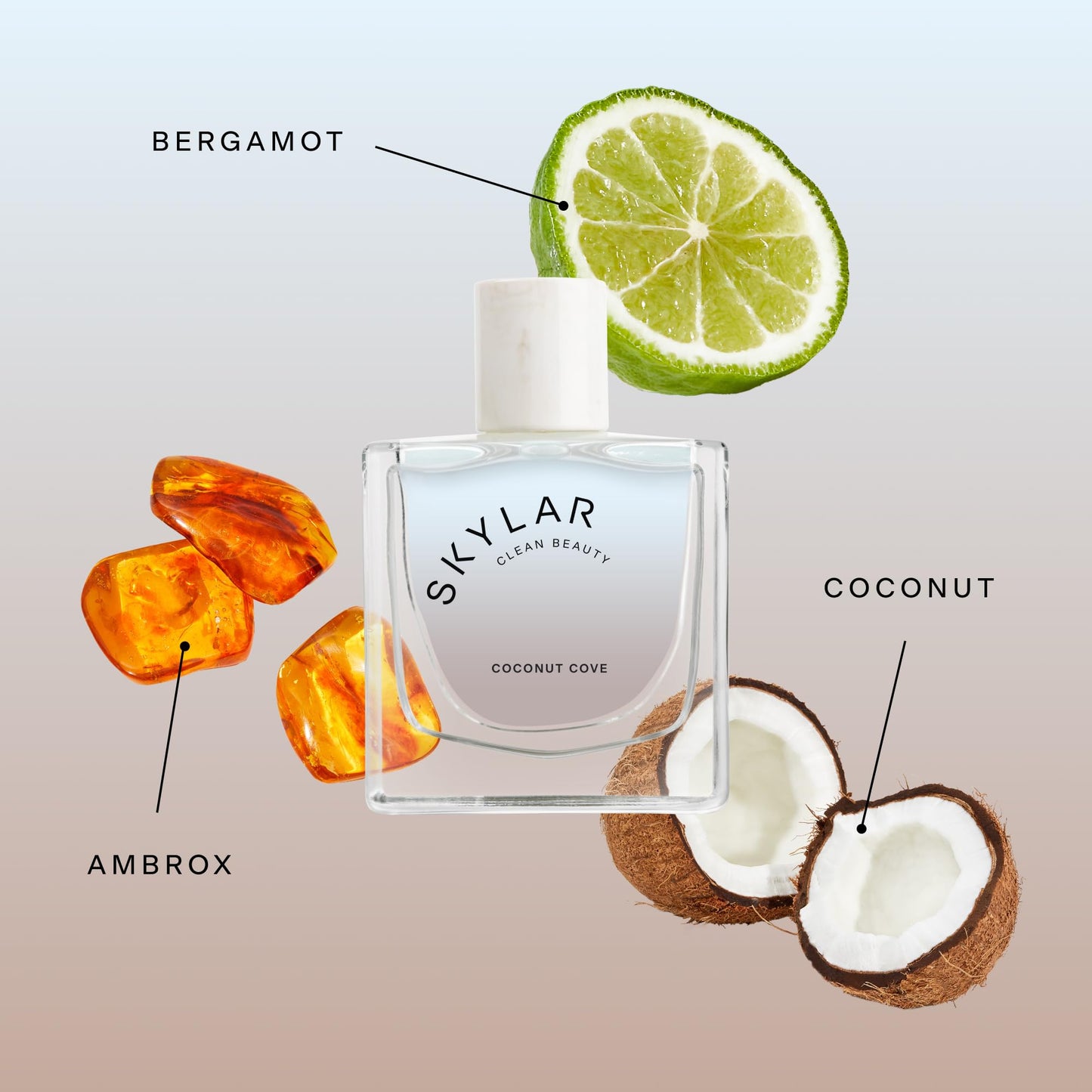 Skylar Coconut Cove Eau de Parfum - Hypoallergenic & Clean Perfume for Women & Men, Vegan & Safe for Sensitive Skin-Fruity Fresh Perfume with Notes