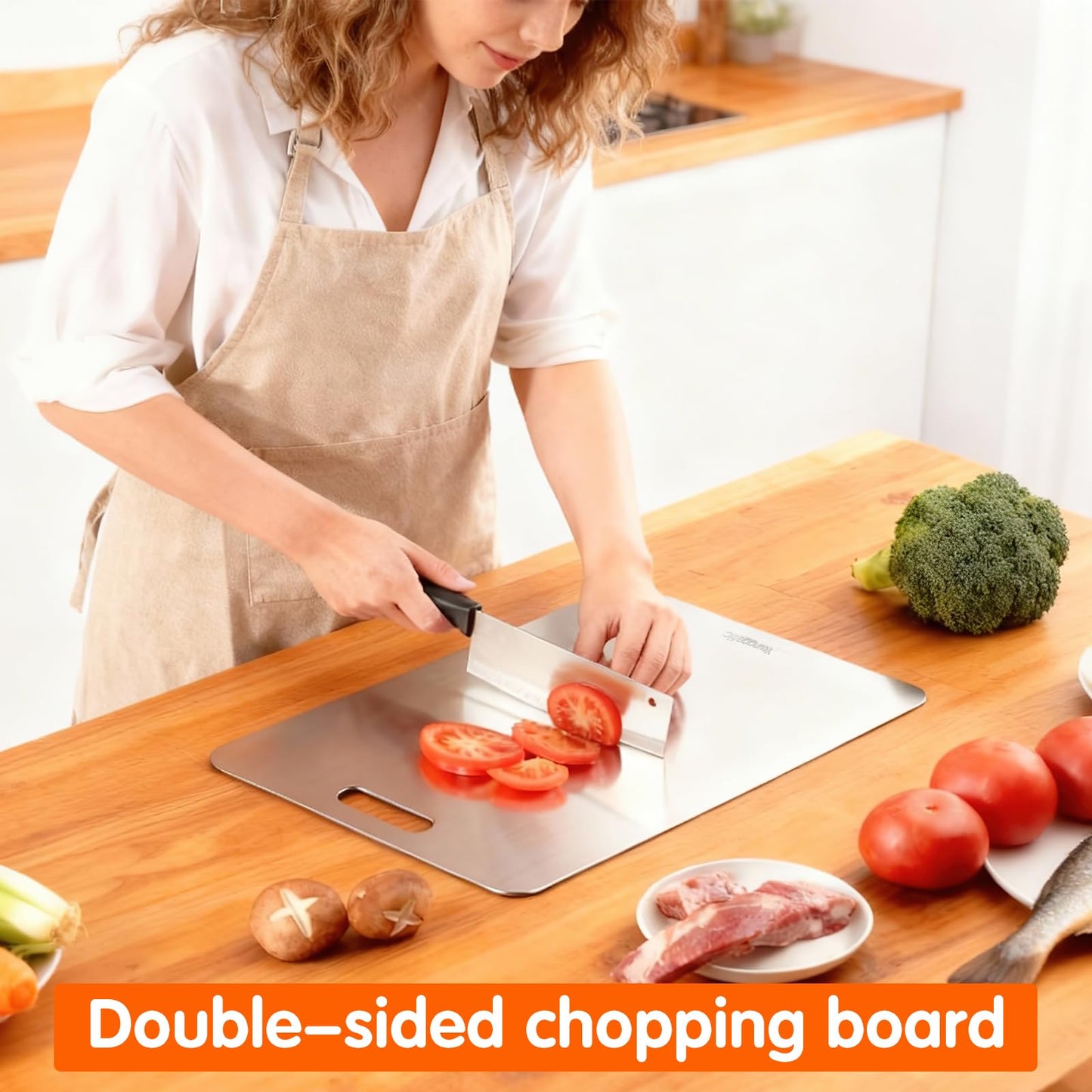 Titanium Cutting Board - New Upgrade 100% Pure Titanium Cutting Boards,Double-sided pure titanium Kitchen cutting board,Healthy…