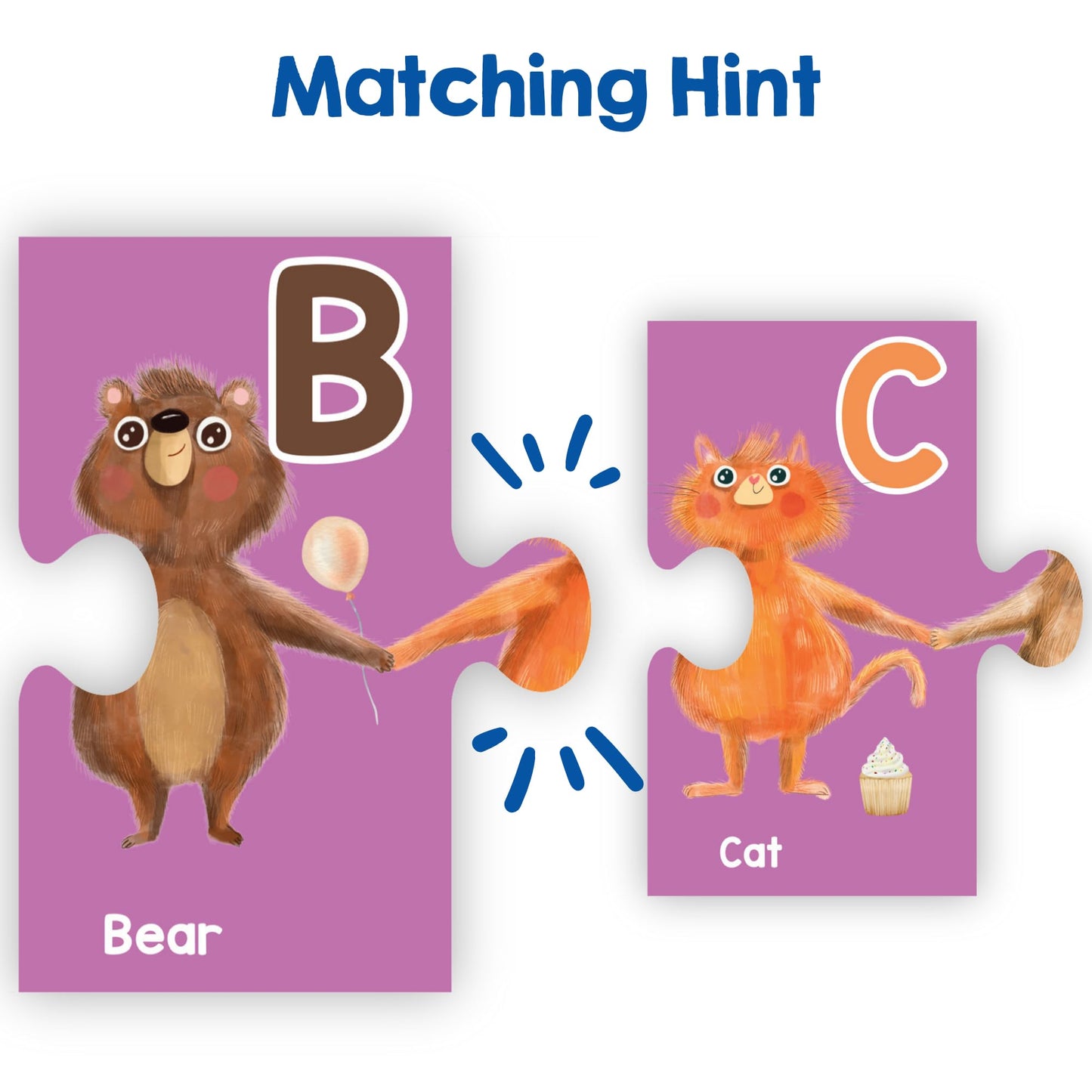 LEARNING BUGS Alphabet Animal Holding Hands Large Jigsaw Floor Puzzle (26 pcs, 5 feet Long)