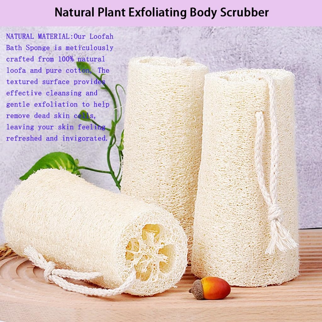 haikuluo Natural Loofah Sponge,3 Pack Beauty and Personal Care haikuluo