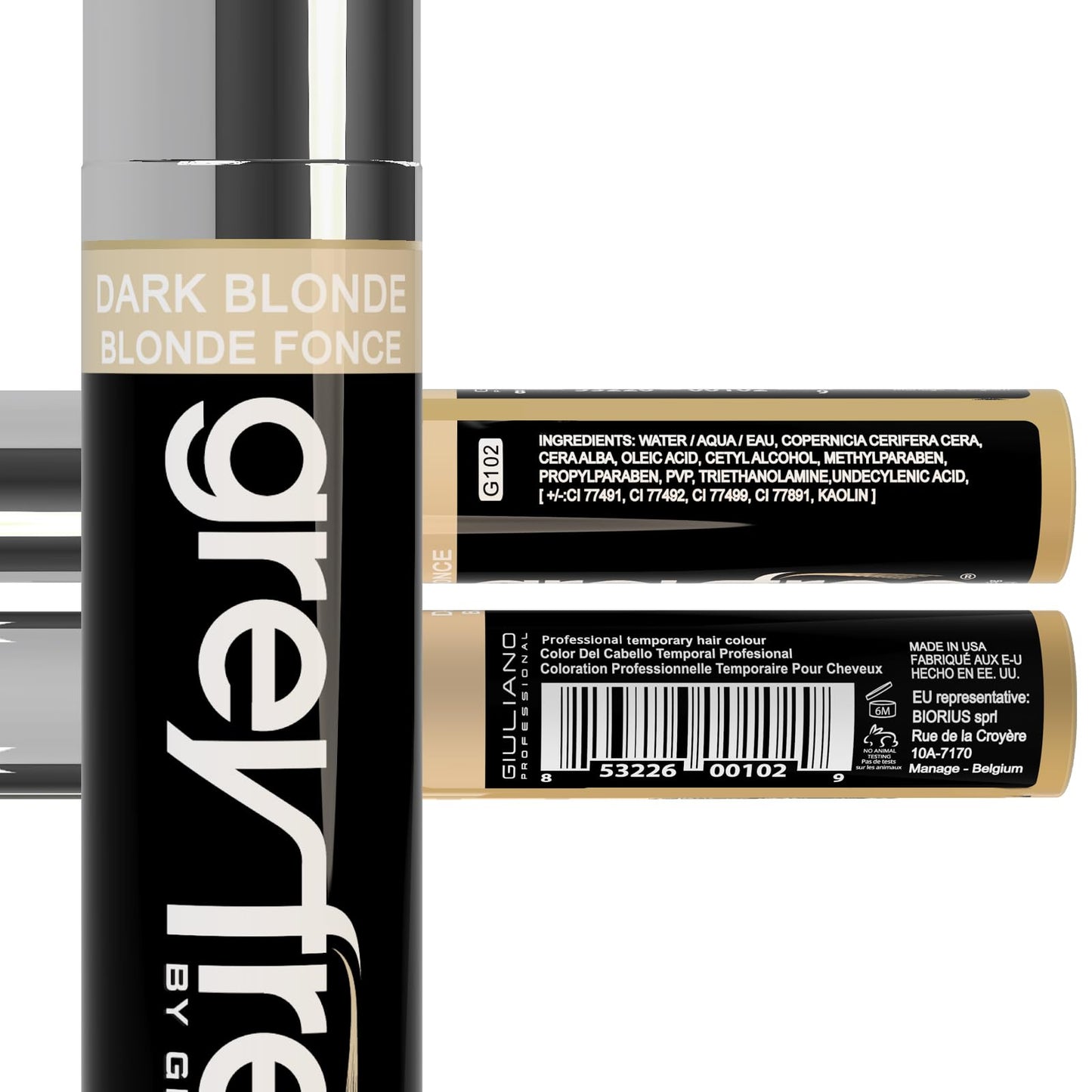 Greyfree Hair Mascara Root Touch-Up for Gray Hair | Precision Hairline Concealer for Brows & Beard (DARK BLONDE)