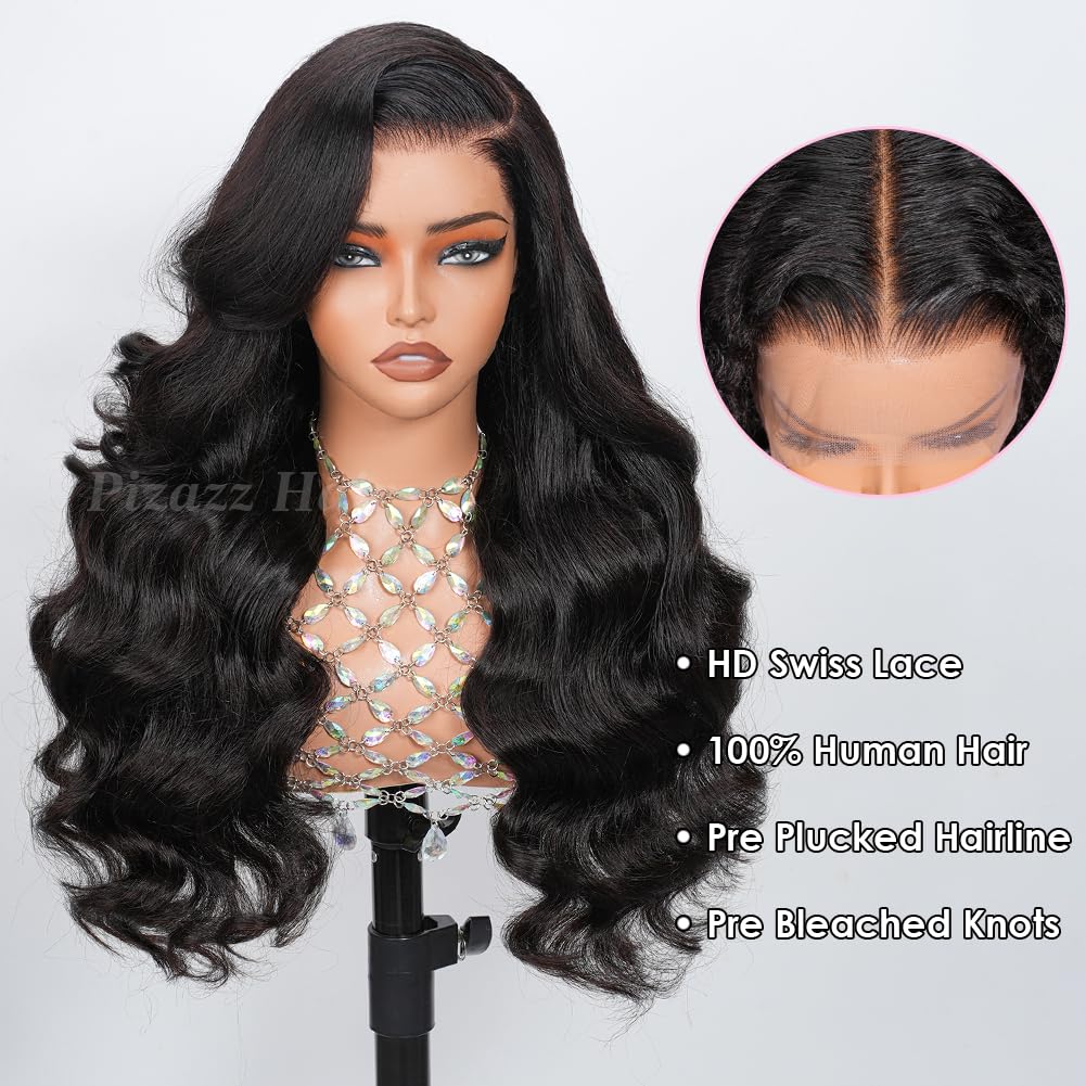 Pizazz 13x4 HD Lace Front Wigs Human Hair Pre Plucked with Baby Hair 180 Density Brazilian Body Wave Lace Frontal Human Hair Wigs Natural Color (18 Beauty and Personal Care Pizazz