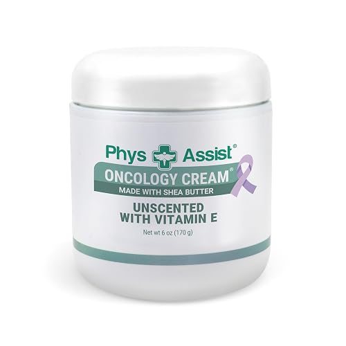 PhysAssist Oncology Body Cream with Shea Butter, 6 oz. Soothing and Moisturizing to Stressed Skin. Unscented with Vitamin E. Non-Irritant. Recommended