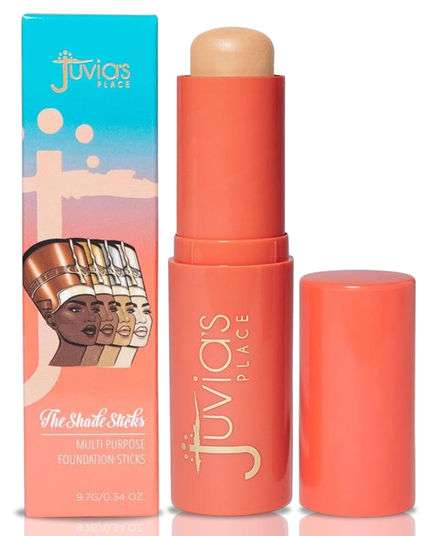 Juvia's Place The Shade Stick Foundation - Luxor - Light with Neutral Undertone for Fair to Light Skin Tones, Buildable Coverage for Foundation, Concealer & Contour, Creamy Formula, 0.34 oz