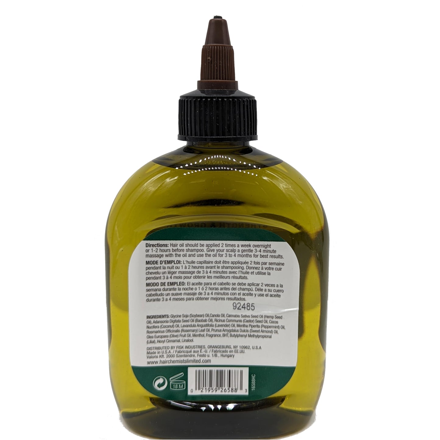 Hair Chemist Castor and Hemp Pro-Growth Hair Oil 7.1 oz. - Natural Hair Oil Blend for Hair Growth