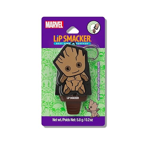 Lip Smacker Marvel Guardians of the Galaxy Lippy Pals, Clear & Glossy, Fun & Giftable, Cruelty Free - Groot Beer (Keychain)