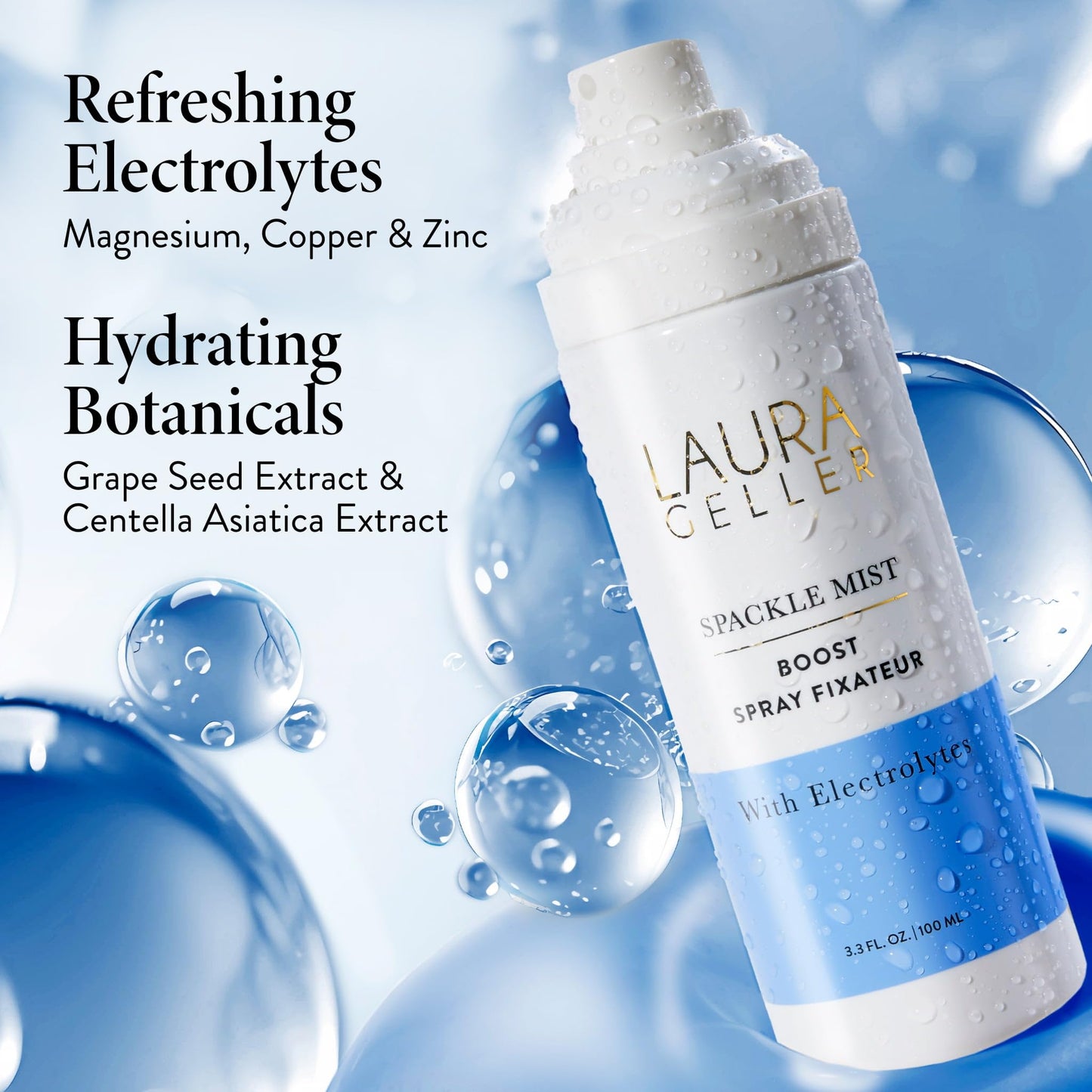 LAURA GELLER NEW YORK Spackle Mist Boost Setting Spray with Electrolytes - Long-Lasting Makeup Spray with Blue Light Protection - Dewy Skin Makeup