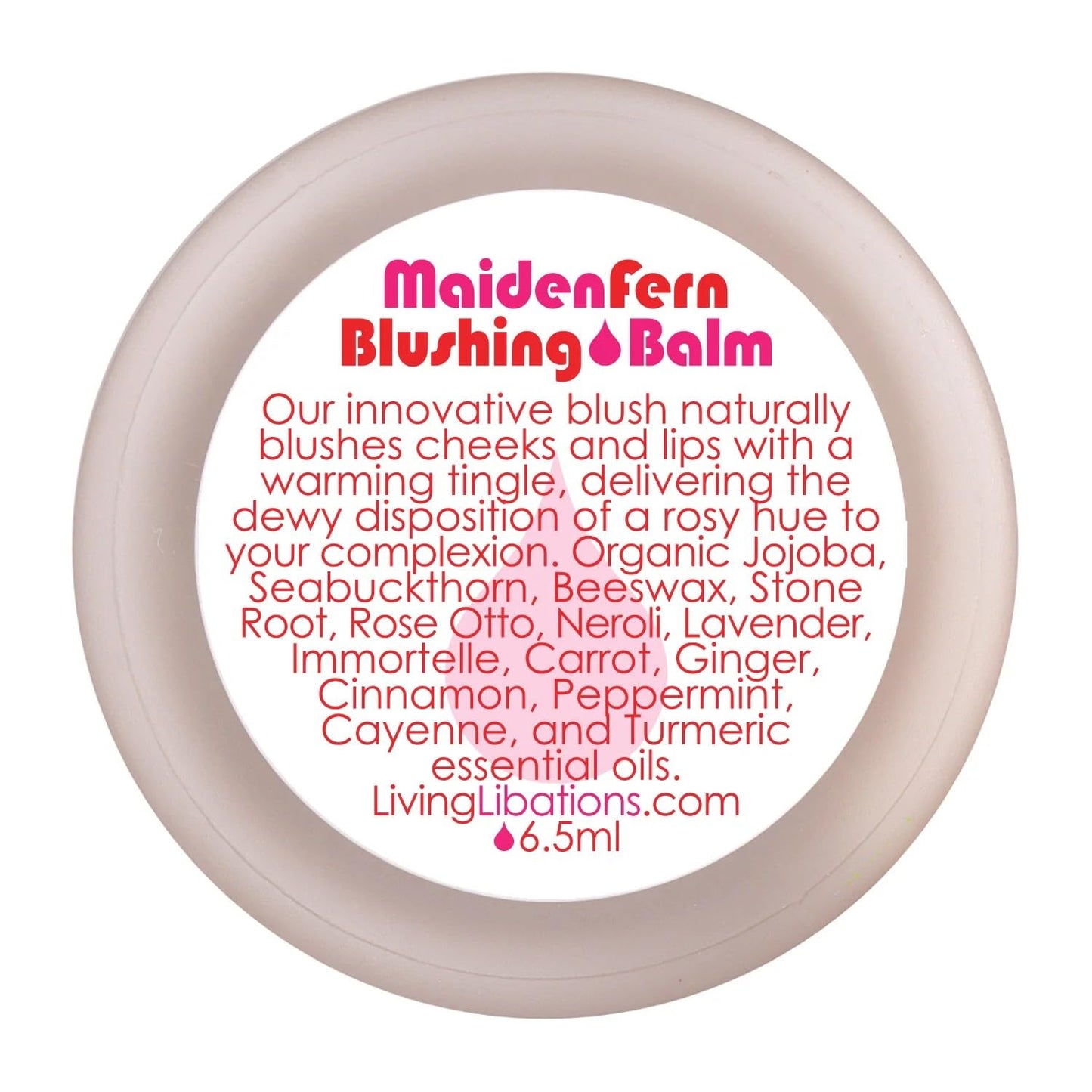 LIVING LIBATIONS - Organic Maiden Fern Blushing Balm | Natural, Wildcrafted Clean Beauty (.22 oz | 6.5 ml)