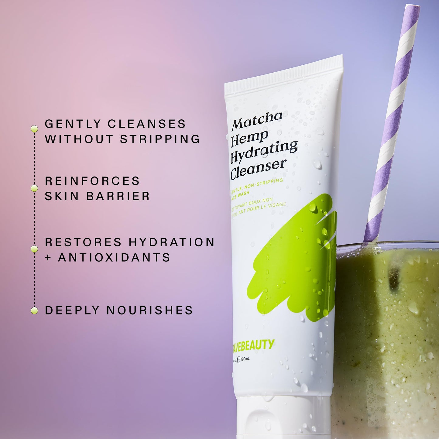 KraveBeauty Matcha Hemp Hydrating Cleanser for Dry or Sensitive Skin, Gentle, Non-Stripping Face Wash with Matcha, Hemp Seed Oil & Glycerin, Fragrance Beauty and Personal Care KraveBeauty