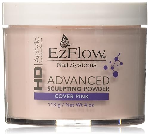 EZ Flow High Definition Cover Pink Powder False Nails, 4 Ounce
