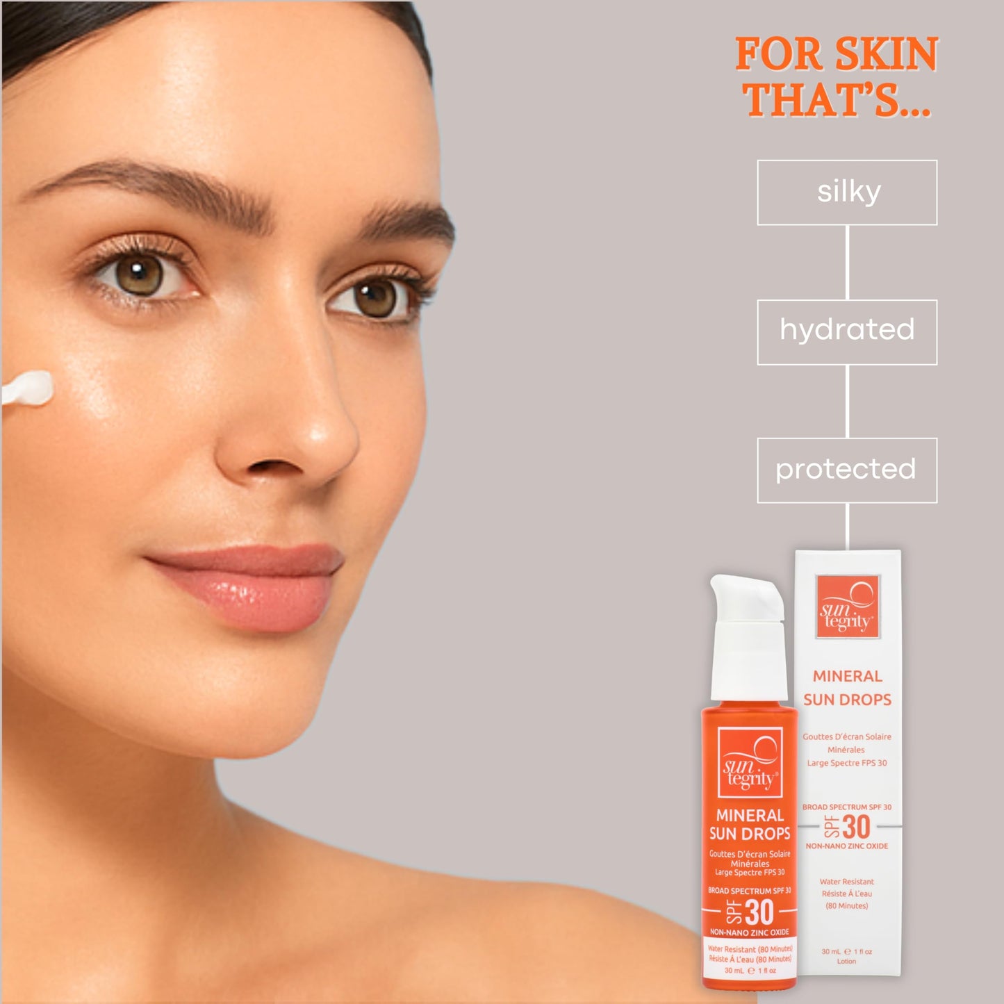 Suntegrity Mineral Sun Drops SPF 30 | Broad Spectrum Zinc Oxide Sunscreen for Face | Vegan, Reef-Safe, Non-Greasy Daily Sun Protection |