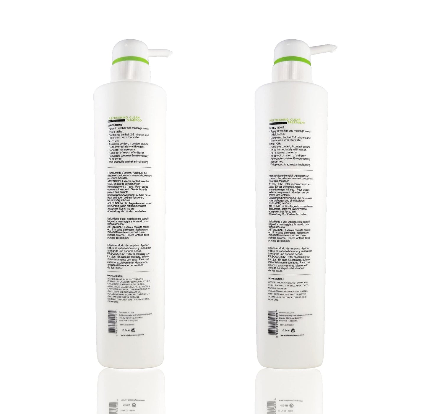 SOFIA EMP Keratin Refreshing Clean Shampoo and Treatment Conditioner, For Oily Scalp and Hair Suitable for all hair types, 680ml (Set of Shampoo