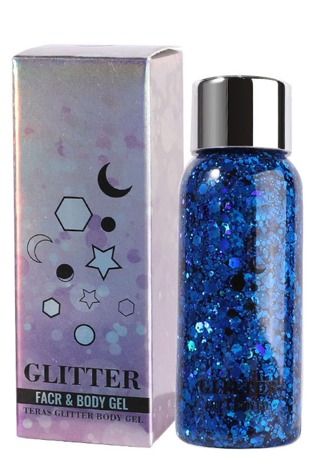 JUDEWY Body Glitter Gel, Face Glitter Body Glitter Glitter Liquid Eyeshadow, Face Hair Nail Glitter, Holographic Makeup Festival Glitter Makeup (06)