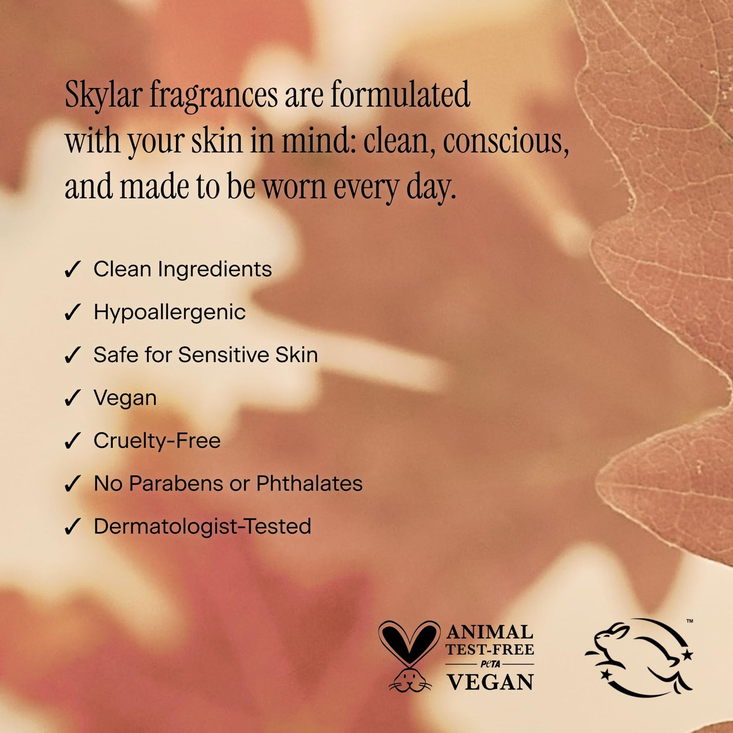 Skylar Fall Cashmere Eau de Parfum - Hypoallergenic & Clean Perfume for Women & Men, Vegan & Safe for Sensitive Skin - Spicy Gourmand Perfume