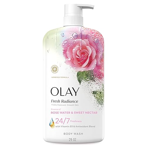 Olay Body Wash for Women, Fresh Radiance, 24/7 Skin-Loving Freshness, Visibly Radiant, Plant Based Cleansers, Vitamin B3 & Antioxidant Blend, All Skin