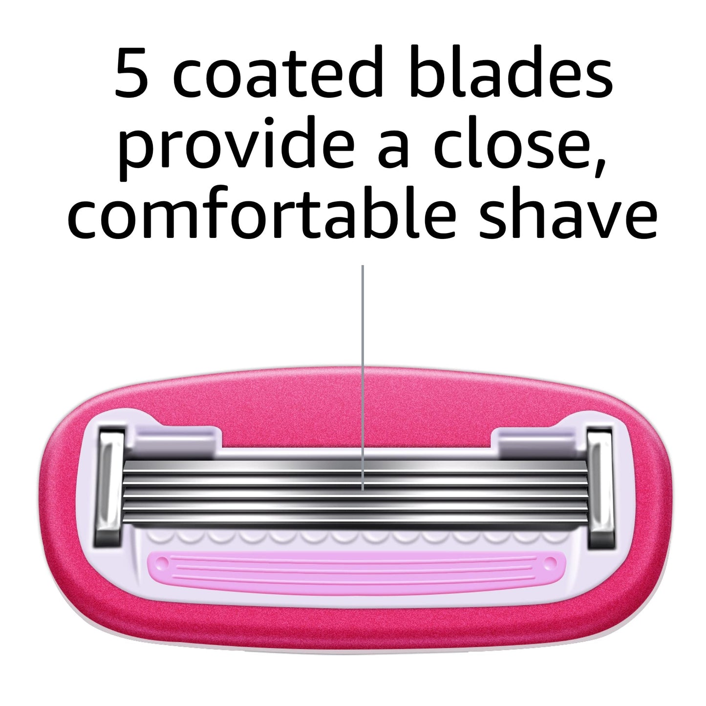 Amazon Basics Women's 5-Blade Razor Refills for Smooth Close Comfortable Shave, Moisturizing, Fits Venus Handles, 6 Cartridges (Pack of 2) Beauty and Personal Care Amazon Basics