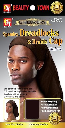 Beauty Town Luxury Spandex Dreadlocks & Braids Cap - Dark Brown