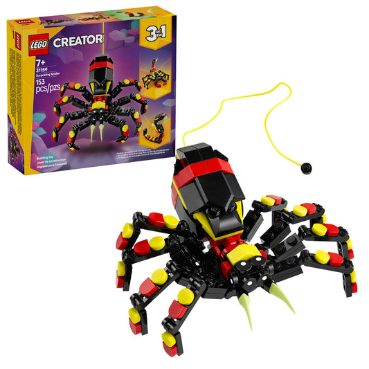 LEGO Creator 3 in 1 Wild Animals Surprising Spider 31159, Build Spider, Scorpion or Snake, Animal Figures Building Toy for Kids Ages 7+