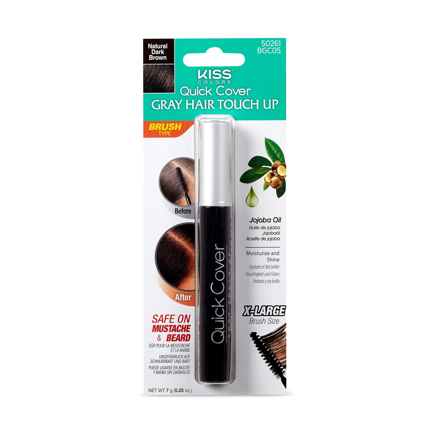 KISS Tintation Temporary Hair Color Spray & Hair Mascara (Darkest Brown)