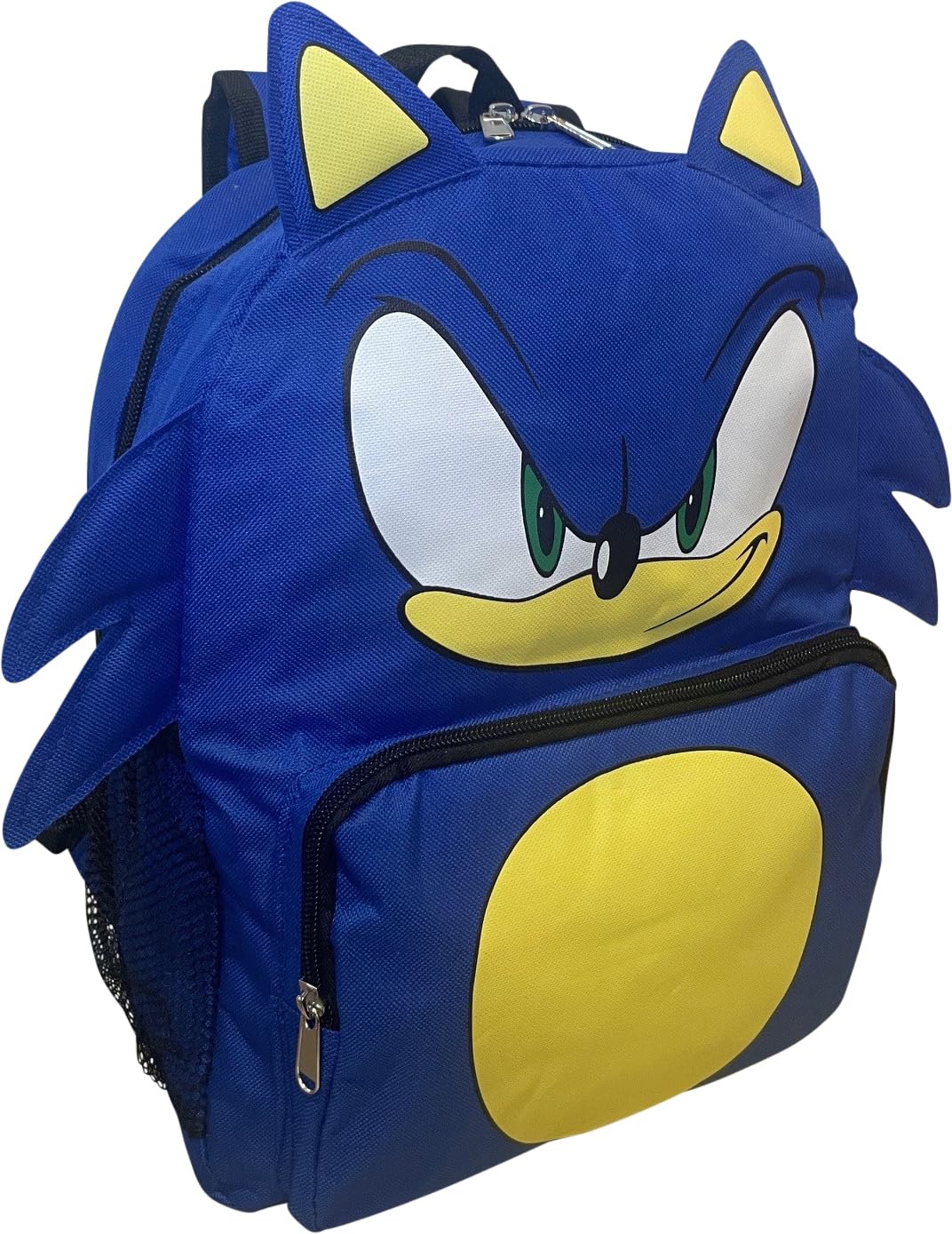 Ruz Sonic The Hedgehog Big Face School Backpack With 3D Ears And Quills (Sonic 14")