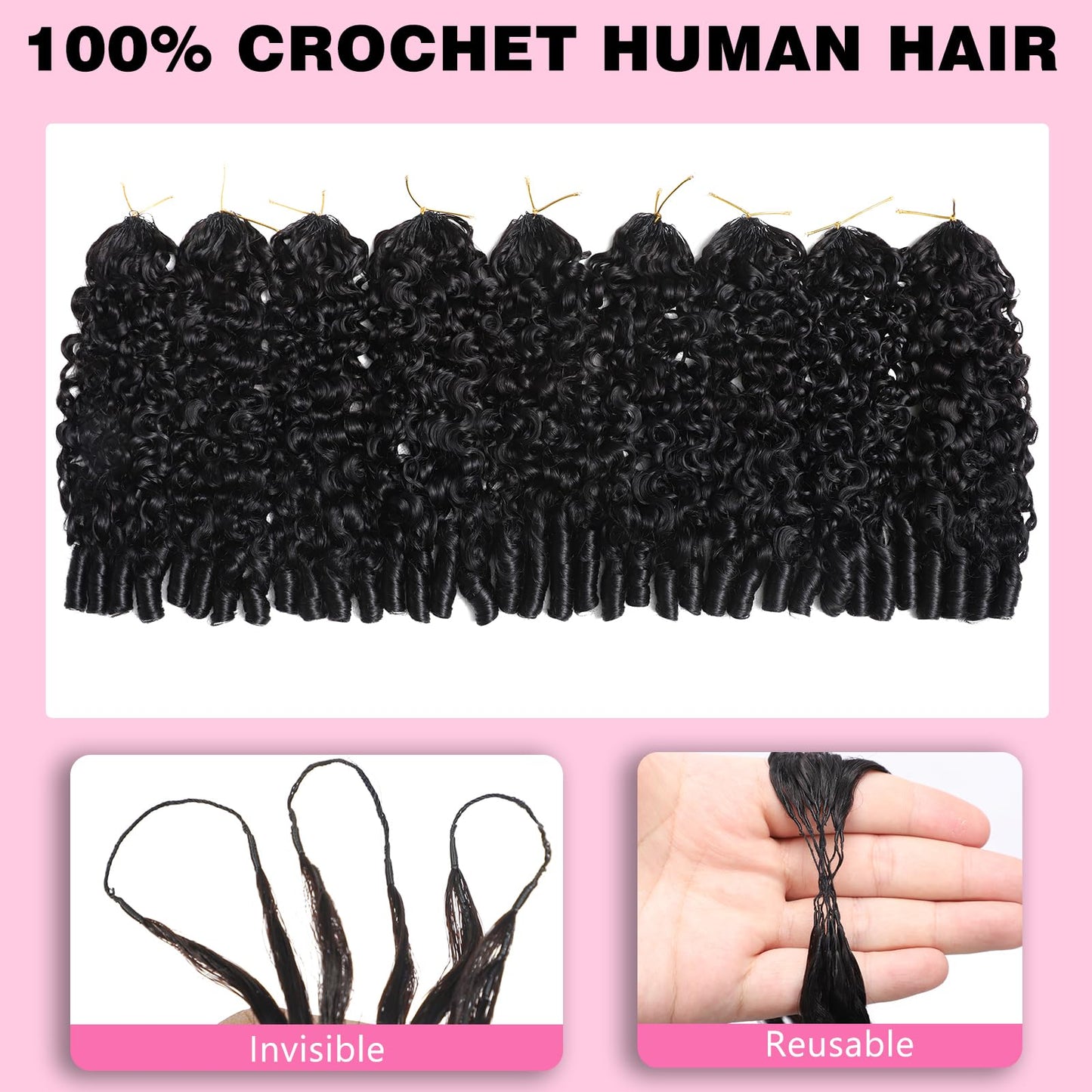 Beauty Queen Burmese Curly Miracle Knots Crochet Human Hair 16inch 60g Ombre Brown P4/27 Knotless Pre-Separated Feather Crochet Real Human Hair 3C4A Beauty and Personal Care Beauty Queen