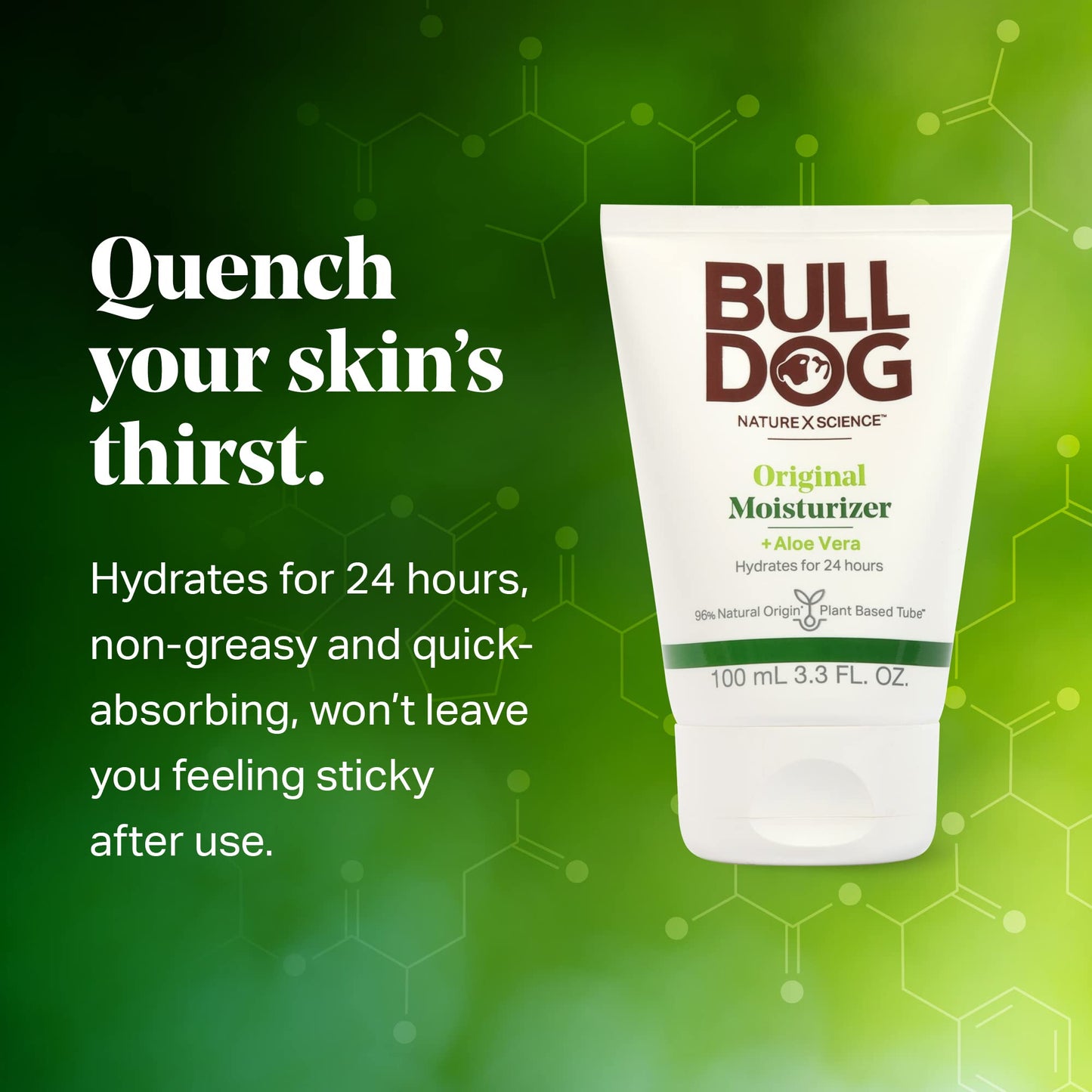Bulldog Mens Skincare and Grooming Original Facial Moisturizer, 3.3 Fluid Ounce - Pack of 2