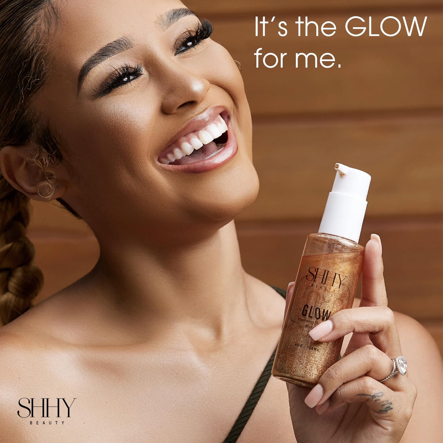 SHHY BEAUTY GLOW Hydrating Shimmer Body Oil for Radiant Skin, Shimmer and hydration for all day Glow.