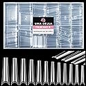 UNA GELLA Extra Long Coffin Nail Tips No C Curve 504PCS XXL Coffin Nails Half Cover Long Coffins Gel Nails Tips Clear Fake False Nails Long Gel
