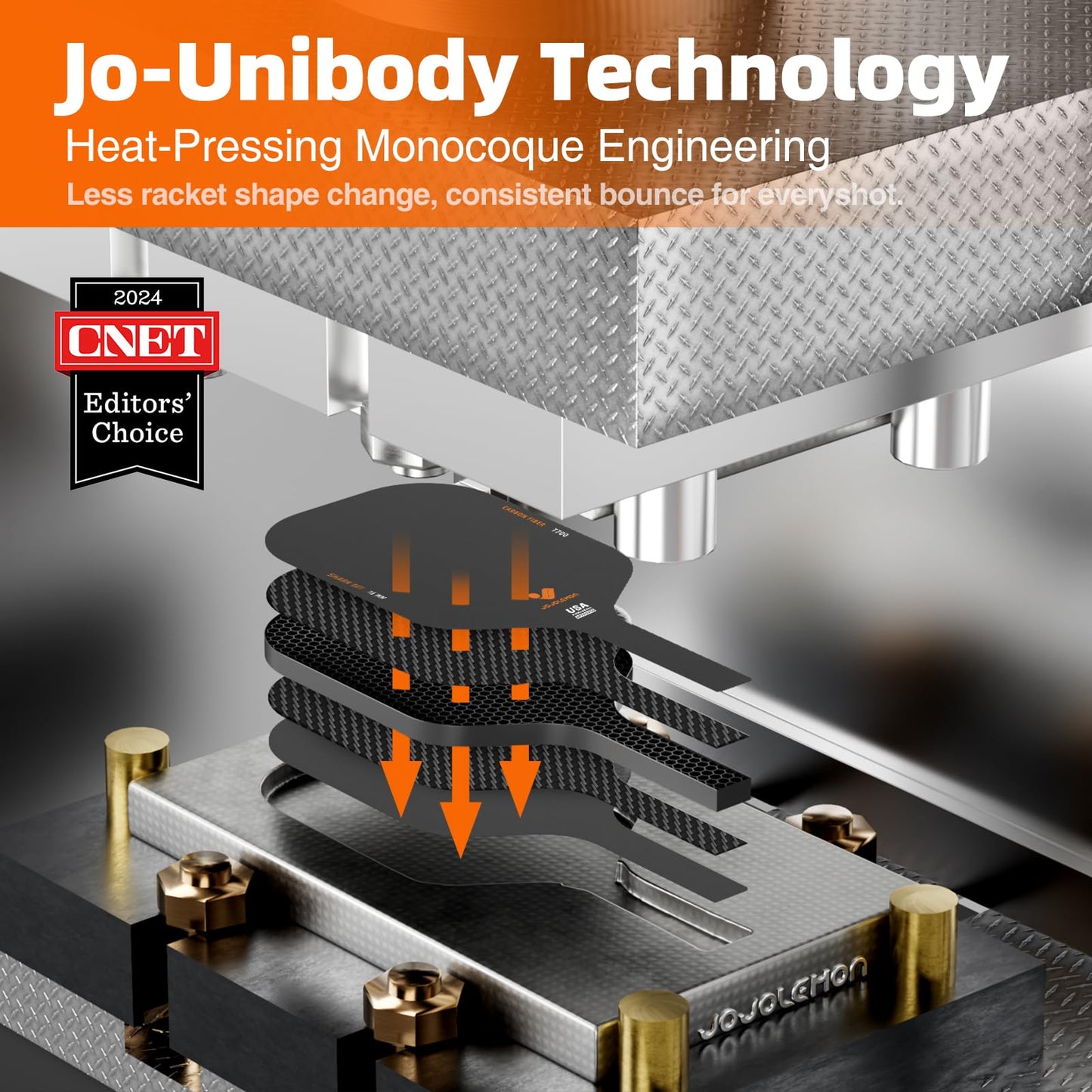 JOJOLEMON Pickleball Paddles, Raw Carbon Fiber Rackets with 16mm Polymer Honeycomb Core, Hybrid Racquet Designed for Ultimate Spin & Consistency…