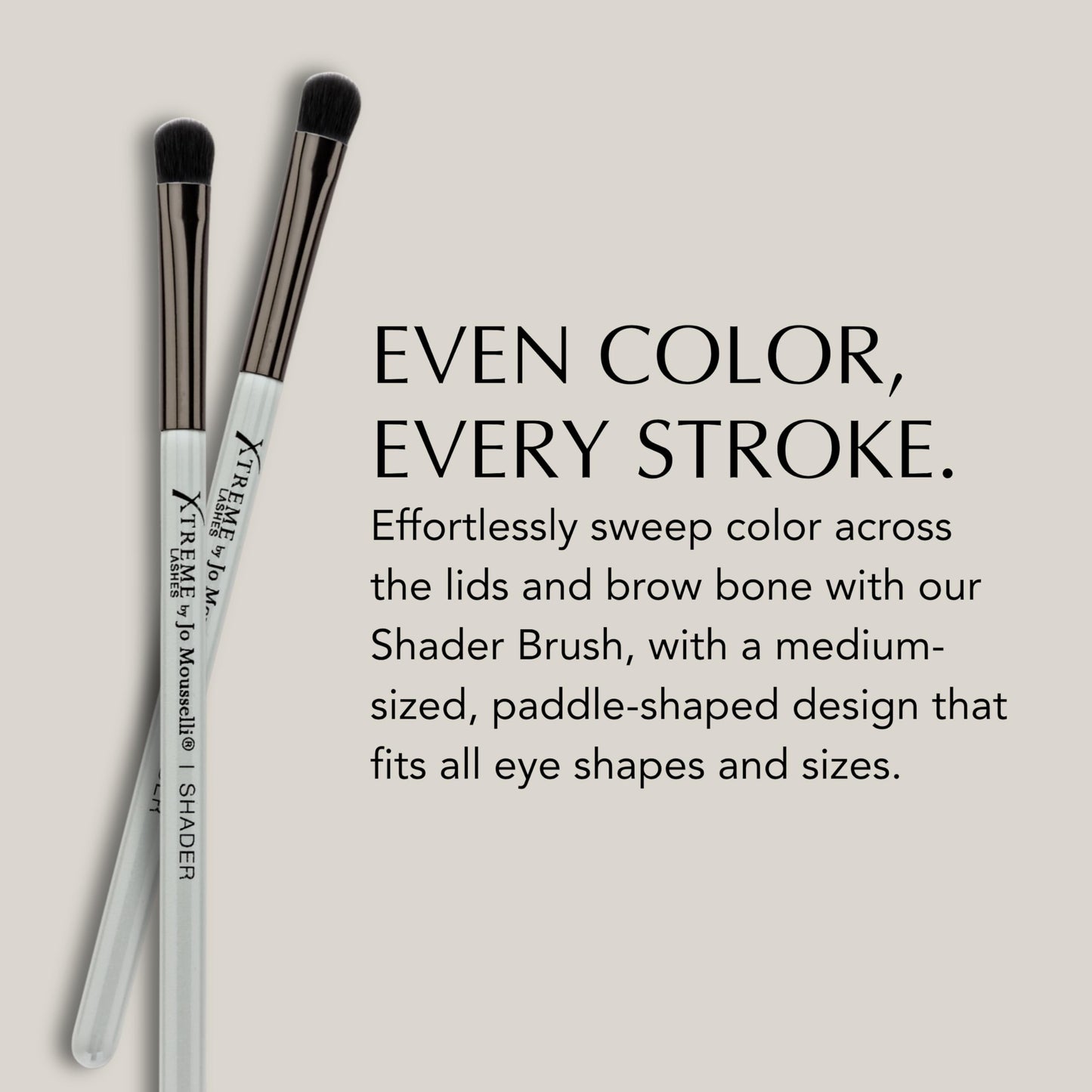 Xtreme Lashes Professional Shader Eye Makeup Brush, Gray, Flat Eyeshadow Brush for Packing Color, Smooth Even Coverage, Lash Extension Safe