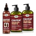 Difeel Pro-Growth Hair Care Set with Castor Oil - 3-PC Style: Shampoo & Conditioner 12oz EACH, & Hair Oil 8oz