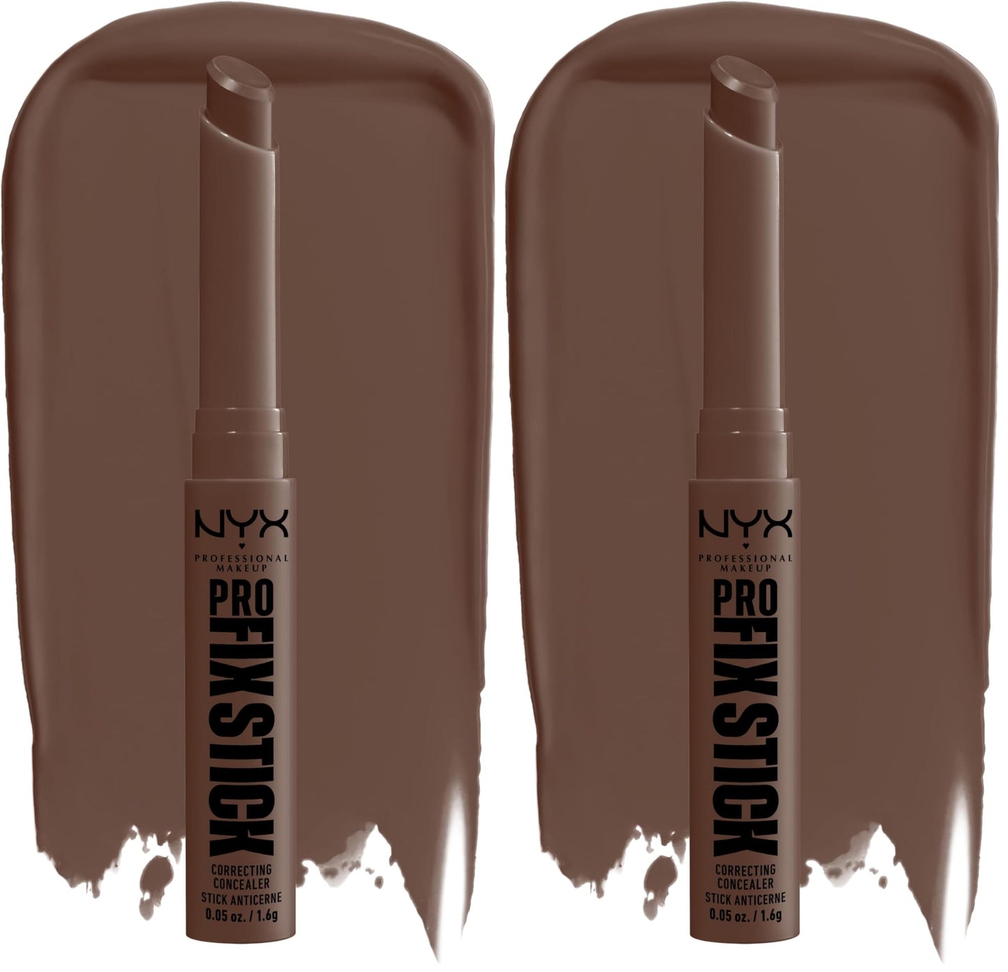 NYX PROFESSIONAL MAKEUP Pro Fix Stick Correcting Concealer, Buildable Medium Coverage Concealer Stick - Deep Walnut (Pack of 2) Beauty and Personal Care NYX PROFESSIONAL MAKEUP Default Title