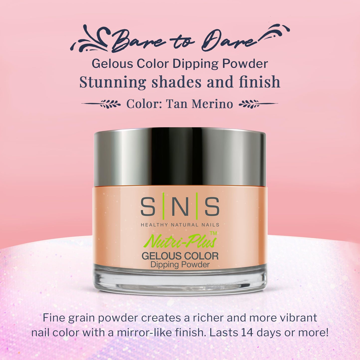 SNS Nail Dip Powder, Gelous Color Dipping Powder - Tan Merino (Natural/Nudes, Shimmer) - Long-Lasting Acrylic Nail Color & Polish Lasts 14 Days Beauty & Personal Care SNS Healthy Natural Nails